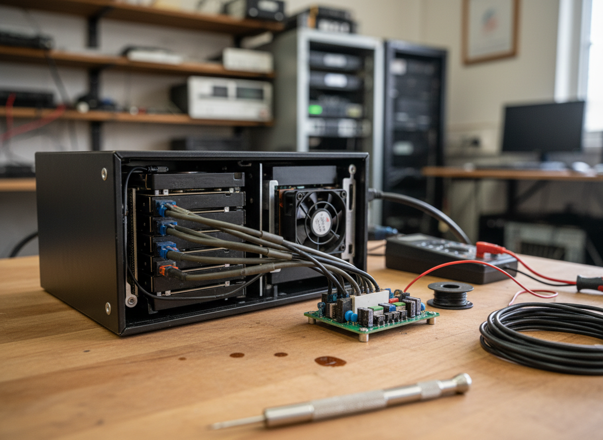 Close view of the equipment behind a dependable online service